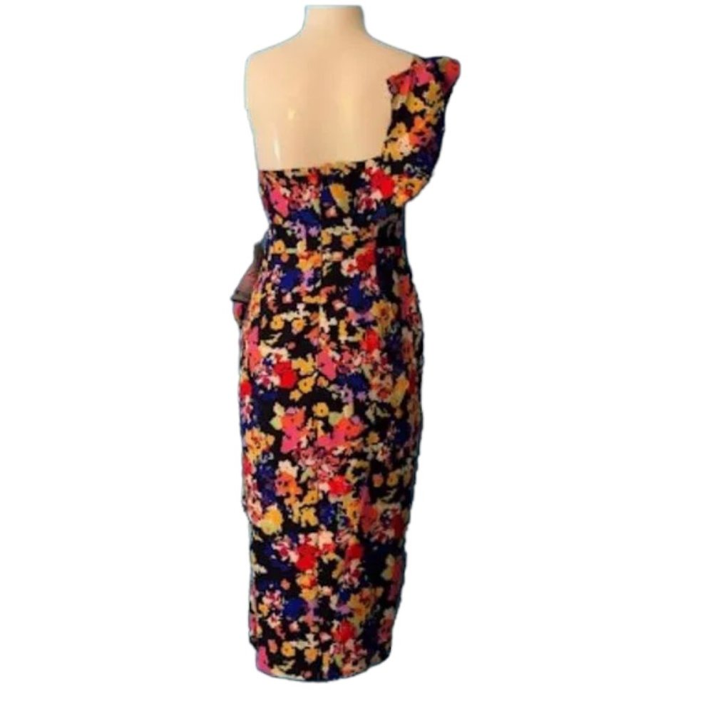 NWT Aidan by Aidan Mattox Ruffled One-Shoulder Dress - Picture 5 of 9